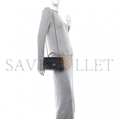 CHANEL MASTER CLASSIC SINGLE FLAP TOP HANDLE BAG QUILTED LAMBSKIN MINI (17.2*10*3.3cm)